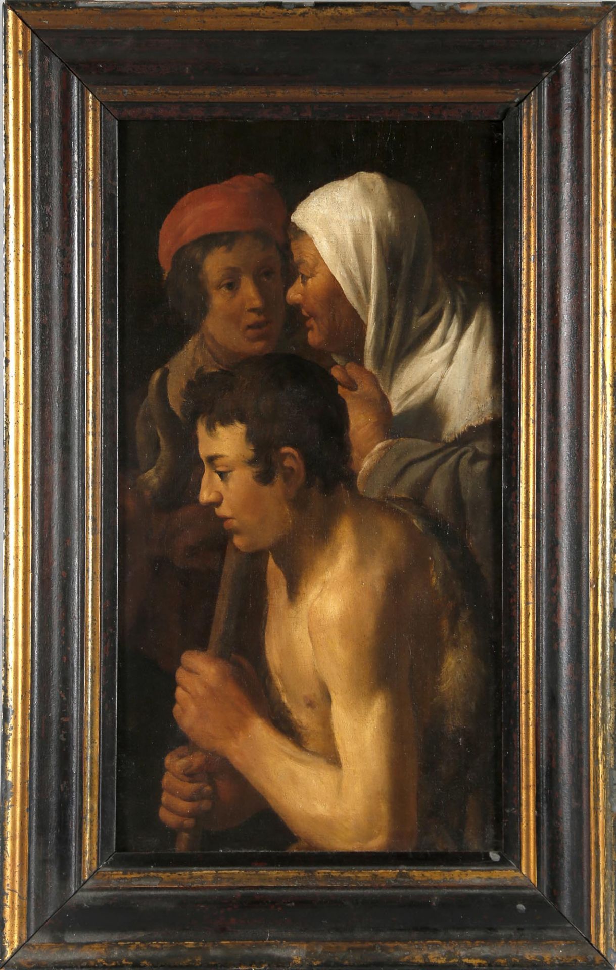 Hendrick Ter Brugghen (Den Haag 1588-1629 Utrecht) zugeschriebenAnbetung der Hirten, Fragment, Öl