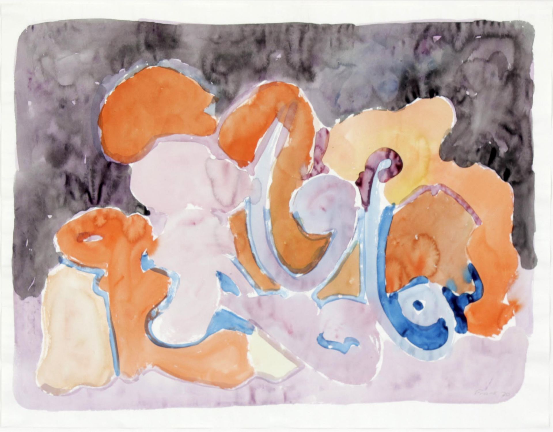 Edvard Frank (Korschenbroich 1909-1972 Saarlouis)Komposition, 1970, Aquarell, Papier, 50 x 64,5