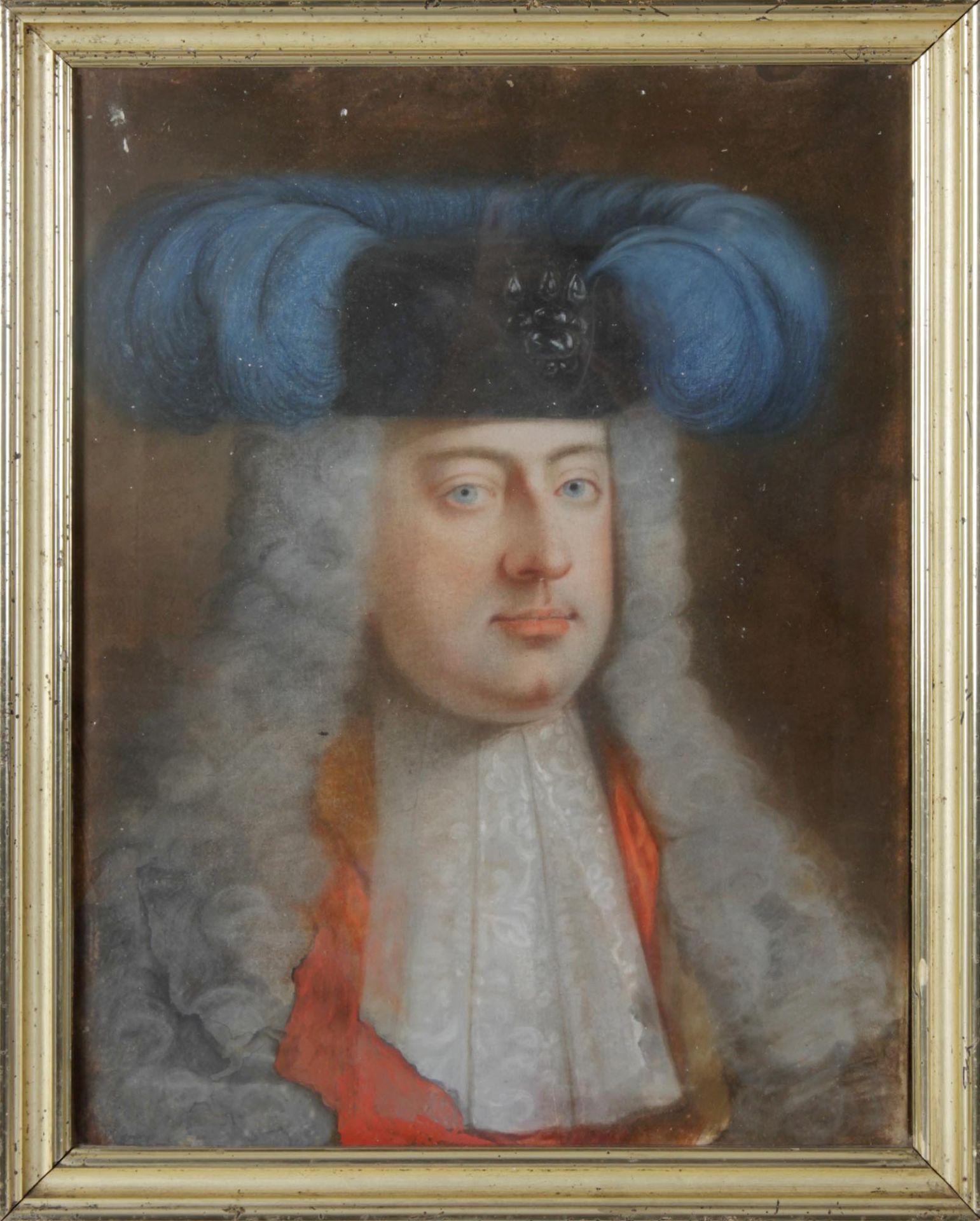 Pastellporträt, Franz Stephan von Lothringen, verheiratet mit Maria Theresia in einer vergoldeten