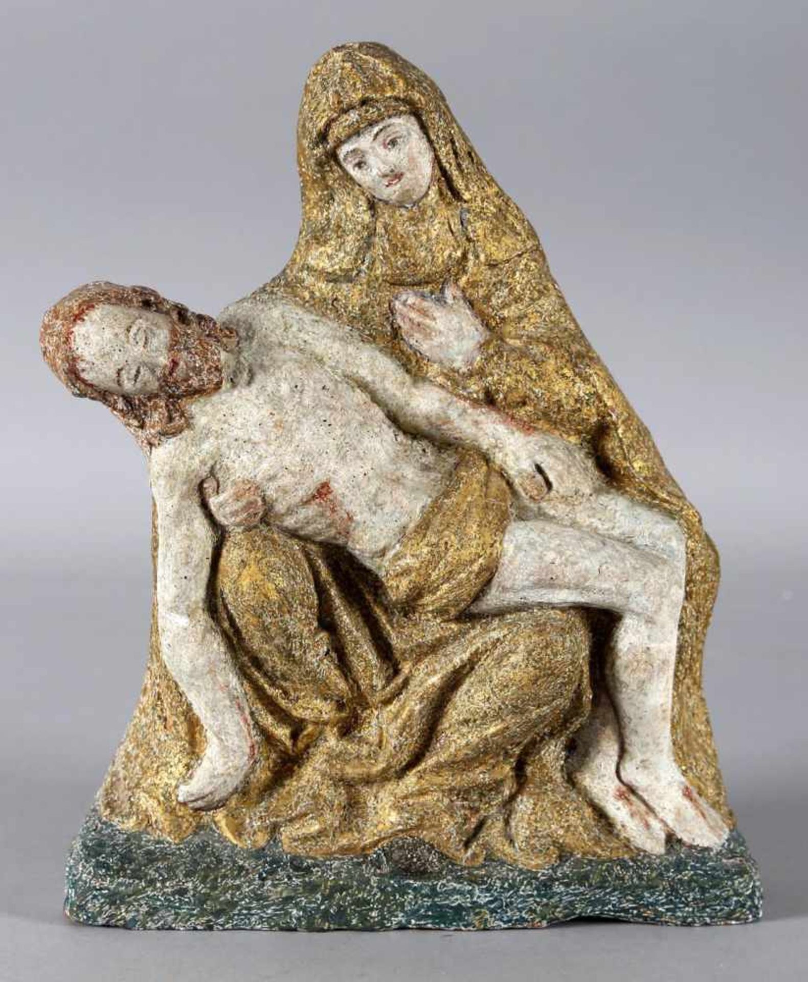 Pieta aus Terrakotta, Trier, um 1800roter gebrannter Ton, freigelegte O-Fassung, H: 27,5 cm