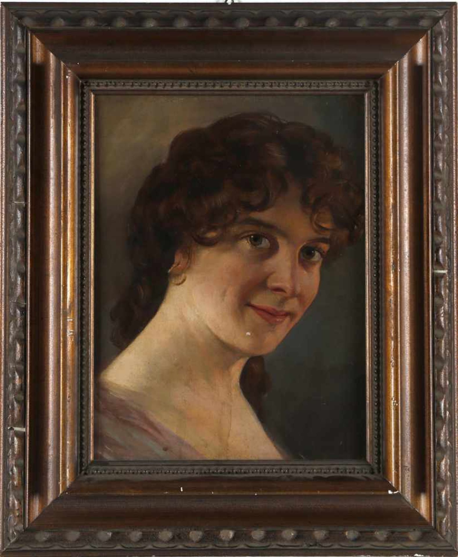 Josef Reusch (1887-1976), attr.Porträt einer Frau, Öl auf Lwd. auf Holz, oben rechts signiert und