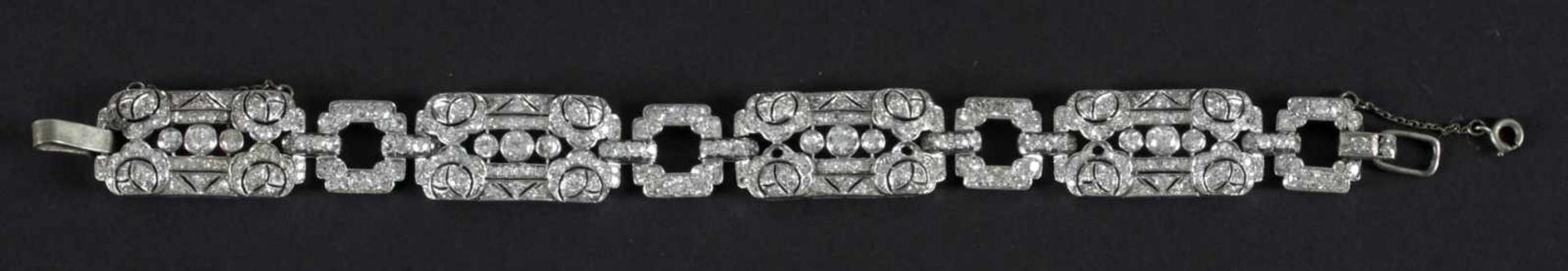 Brillant-Armband, Platin, besetzt mit 450 Diamanten (Brillant, Achtkant, Sechzehnkant) von zus.