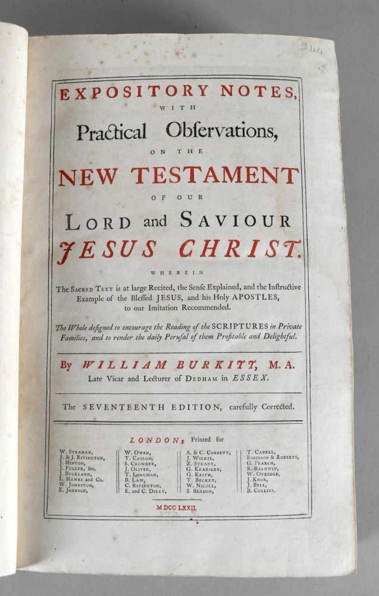 William Burkitt: "Expository Notes, With Practical Observations, On the New Testament of Our Lord - Image 3 of 4