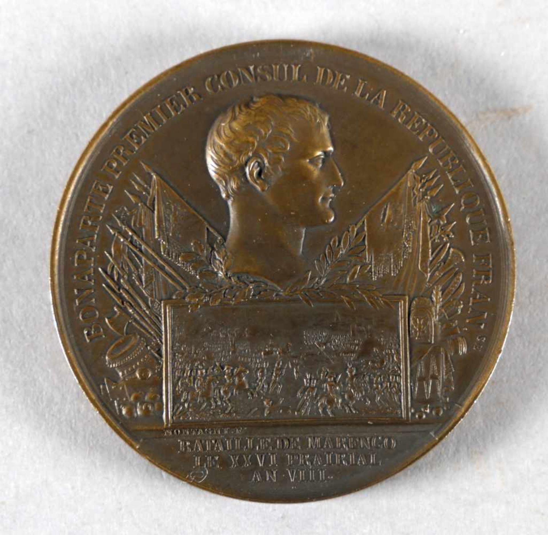 Medaille Napoleon Bonaparte, BronzeD: 60 mm, beidseitig fein gearbeiteter Relief, vorderseitig