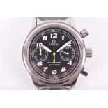 Omega, a gentleman's Dynamic automatic stainless steel wristwatch chronograph, black military