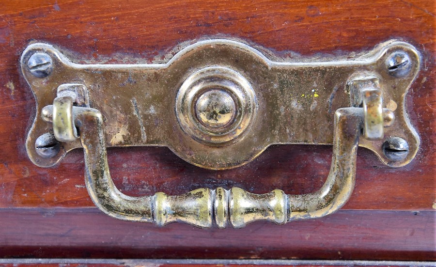 A Victorian mahogany library table with tooled green leather top over two frieze drawers and - Image 6 of 6