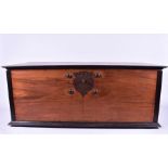 A large 20th century hardwood blanket chest possibly South African, with metal mounts, 161 cm x 70