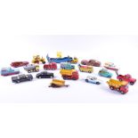 A good collection of vintage loose and playworn Corgi diecast vehicles to include a Riley Police