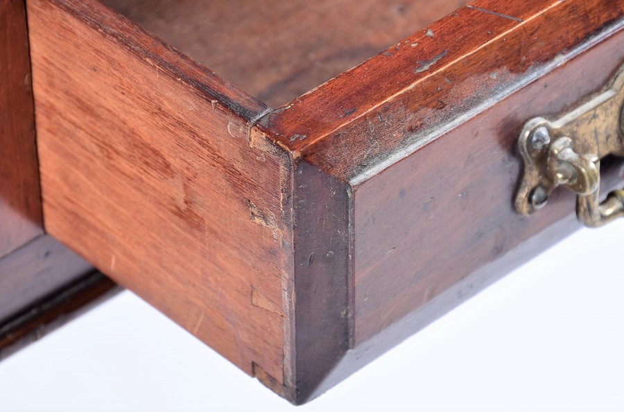 A Victorian mahogany library table with tooled green leather top over two frieze drawers and - Image 4 of 6