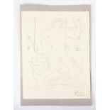 Pablo Picasso (1881-1973) Spanish original etching from the 'Vollard Suite', depicting a male nude