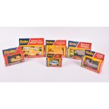 Six boxed Dinky Toys diecast vehicles comprising a 263 Airport Fire Rescue Tender, a 416 Motorway