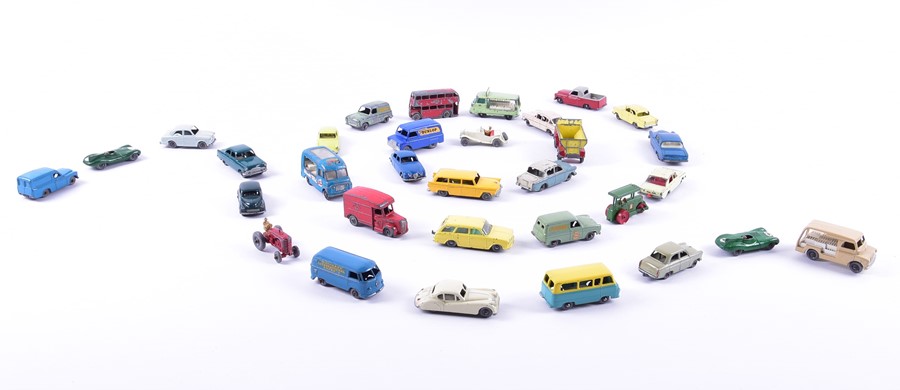 A good collection of approximately thirty playworn early Matchbox Lesny diecast vehicles. (Qty)