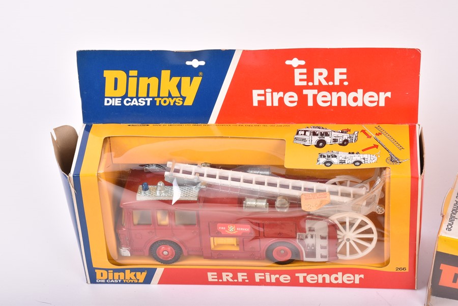 Five boxed Dinky Toys diecast emergency vehicles comprising a 274 Ford Transit Ambulance, a 288 - Image 3 of 6