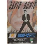 David Bowie: an original concert poster  from a 1990 Spanish tour, 140 cm x 100 cm.