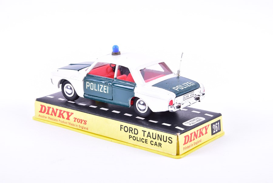 A rare Dinky Toys 261 Ford Taunus Police Car with 'Polizei' decals, in original box. - Image 12 of 16