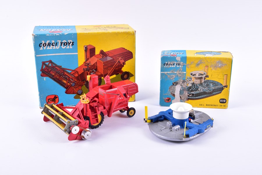 A Corgi Major Toys 1111 Massey-Ferguson '780' Combine Harvester together with a 1119 HDL