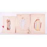 Natalia Goncharova (1881-1962) Russian Three mid-20th century original watercolour costume designs