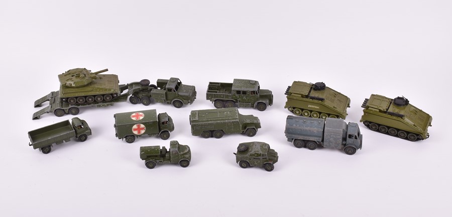 Eleven assorted loose and playworn Dinky diecast military vehicles  comprising: a 626 Military - Image 5 of 8