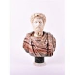 A 19th century Italian Grand tour style specimen marble bust of Emperor Marcus Aurelius the white