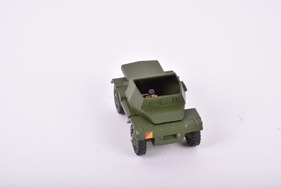 Three Dinky Toys boxed military vehicles comprising a 674 Austin Champ, a 673 Scout Car and a 688 - Image 14 of 14