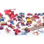 A collection of playworn diecast toys by Dinky and others, the majority being farm vehicles. (Qty)