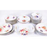A Royal Worcester part dinner service in the Evesham pattern, compring dinner plates and serving