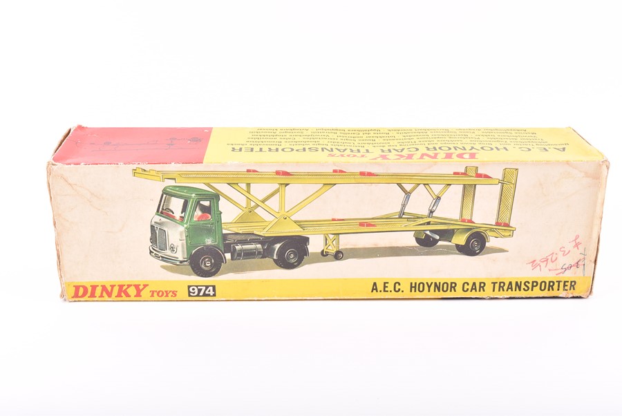 A boxed Dinky Toys 974 AEC Hoynor Car Transporter together with two loose Dinky 582 Pullmore Car - Image 2 of 6