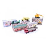 Six boxed vintage Dinky Toys diecast vehicles comprising 965 Euclid Rear Dump Truck (x2), 971