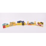 Five Dinky Toys cars in original boxes comprising a 138 Hillman Imp, a 270 Ford Panda Police Car,