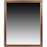 A large ebonised and gilt framed mirror  20th century, 132 cm x 102 cm.