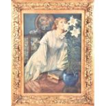 Violet Beatrice Kell (1883-1977) British in the Pre-Raphaelite manner, depicting an interior scene