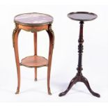 A French Louis XV style ormolu mounted side table with purple veined marble top above an ormolu