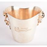 A Christofle anemone champagne cooler of tapering form with applied anemone motifs to each side.