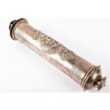 Judaica:- an Italian silver Esther scroll holder, Megillah Esther, Turin, circa 1830, the