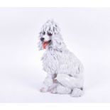 A Spanish Algora ceramic model of a seated poodle  33.5 cm high.CONDITION REPORTIn good condition,