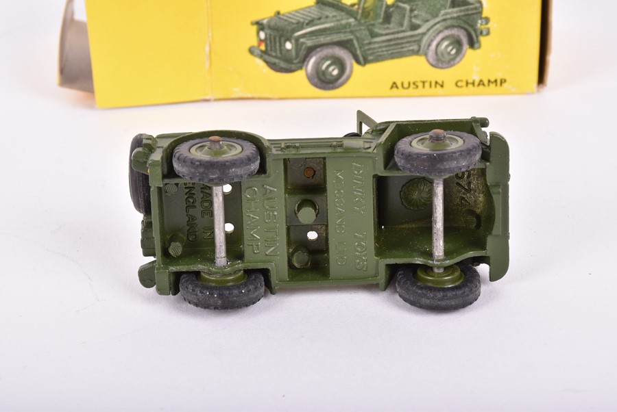 Three Dinky Toys boxed military vehicles comprising a 674 Austin Champ, a 673 Scout Car and a 688 - Image 5 of 14