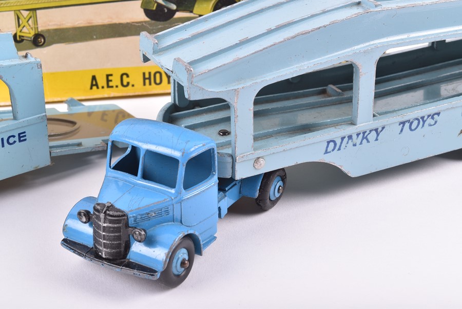 A boxed Dinky Toys 974 AEC Hoynor Car Transporter together with two loose Dinky 582 Pullmore Car - Image 5 of 6