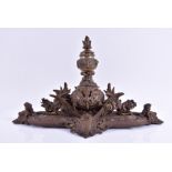 A 19th century French Neoclassical style bronze inkstand designed with winged cherub masks and