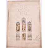 James Powell & Sons, Whitefriars an original stained glass window design for the Cemetery Chapel,