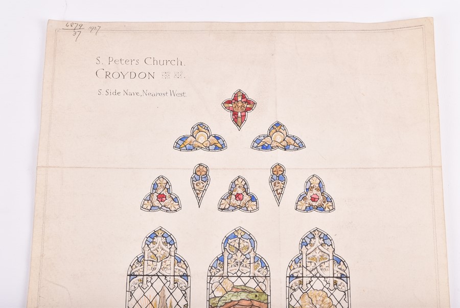 James Powell & Sons, Whitefriars an original stained glass window design for St Peter's Church, - Image 3 of 6