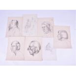 Attributed to Constance Markievicz (née Gore-Booth) (1868-1927) Irish a group of pencil drawings,