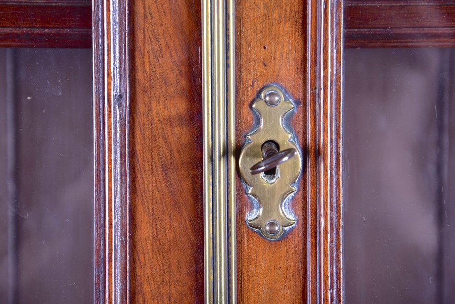 A George III mahogany bureau bookcase with carved frieze over twin astral glazed doors, the drop - Image 6 of 10