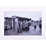 The Rolling Stones: a mounted black and white photograph taken at the Pie Stall, Battersea Bridge,