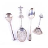 A Guild of Handicrafts seal top silver spoon London 1996, together with a 19th century continental