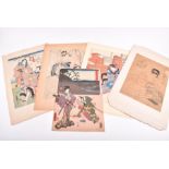 A group of 19th century Japanese woodblock prints to include kabuki works, four by Utagawa