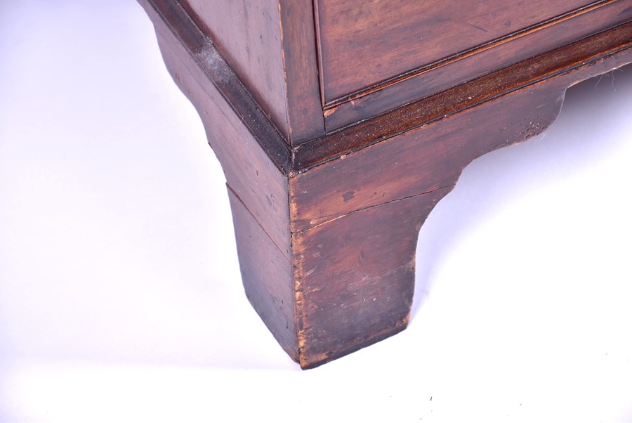 A George III mahogany bureau bookcase with carved frieze over twin astral glazed doors, the drop - Image 10 of 10