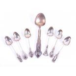 Seven Australian silver spoons Early 20th century, James A Linton, Perth, the hammered spoons are