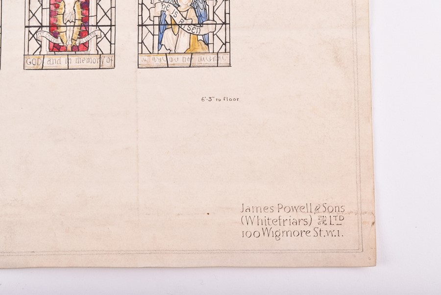 James Powell & Sons, Whitefriars an original stained glass window design for St Peter's Church, - Image 6 of 6