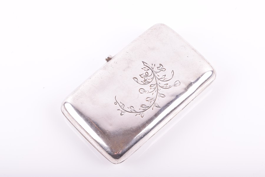 Two Russian silver cigarette cases the smaller case: Astrakhan 1899 to 1916, by Anton - Image 4 of 7