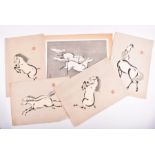 A collection of five 20th century Chinese horse prints in the style of Xu Beihong (1895-1953),